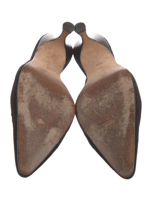 Manolo Blahnik Suede Bow Accents Mules