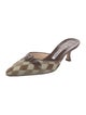 Manolo Blahnik Plaid Print Mules