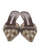 Manolo Blahnik Plaid Print Mules