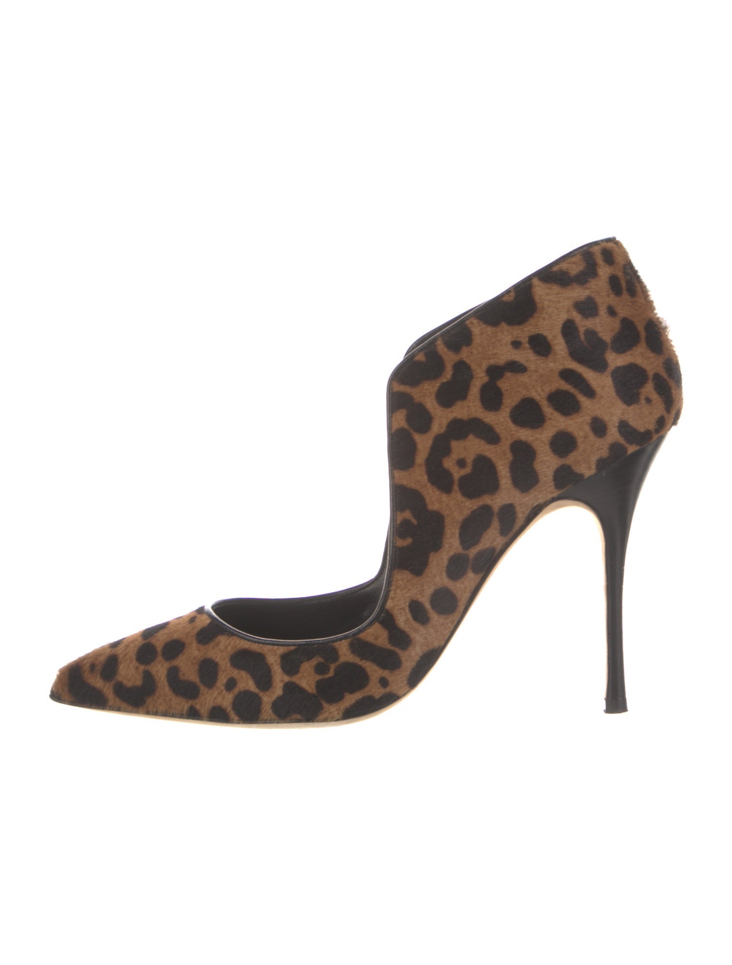 Manolo Blahnik Ponyhair Animal Print Pumps