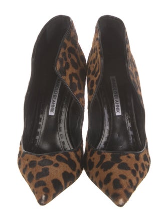 Manolo Blahnik Ponyhair Animal Print Pumps