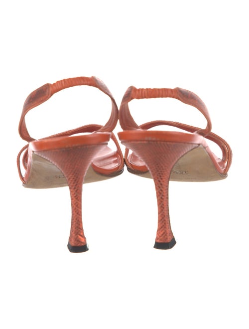 Manolo Blahnik Lizard Animal Print Slingback Sandals