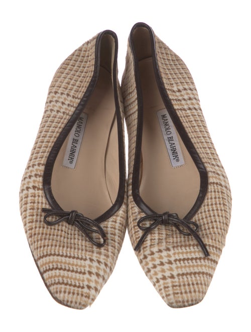 Manolo Blahnik Printed Bow Accents Flats