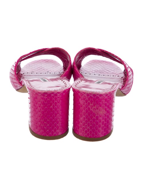 Manolo Blahnik Snakeskin Animal Print Mules