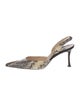 Manolo Blahnik Snakeskin Animal Print Slingback Pumps