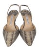 Manolo Blahnik Snakeskin Animal Print Slingback Pumps