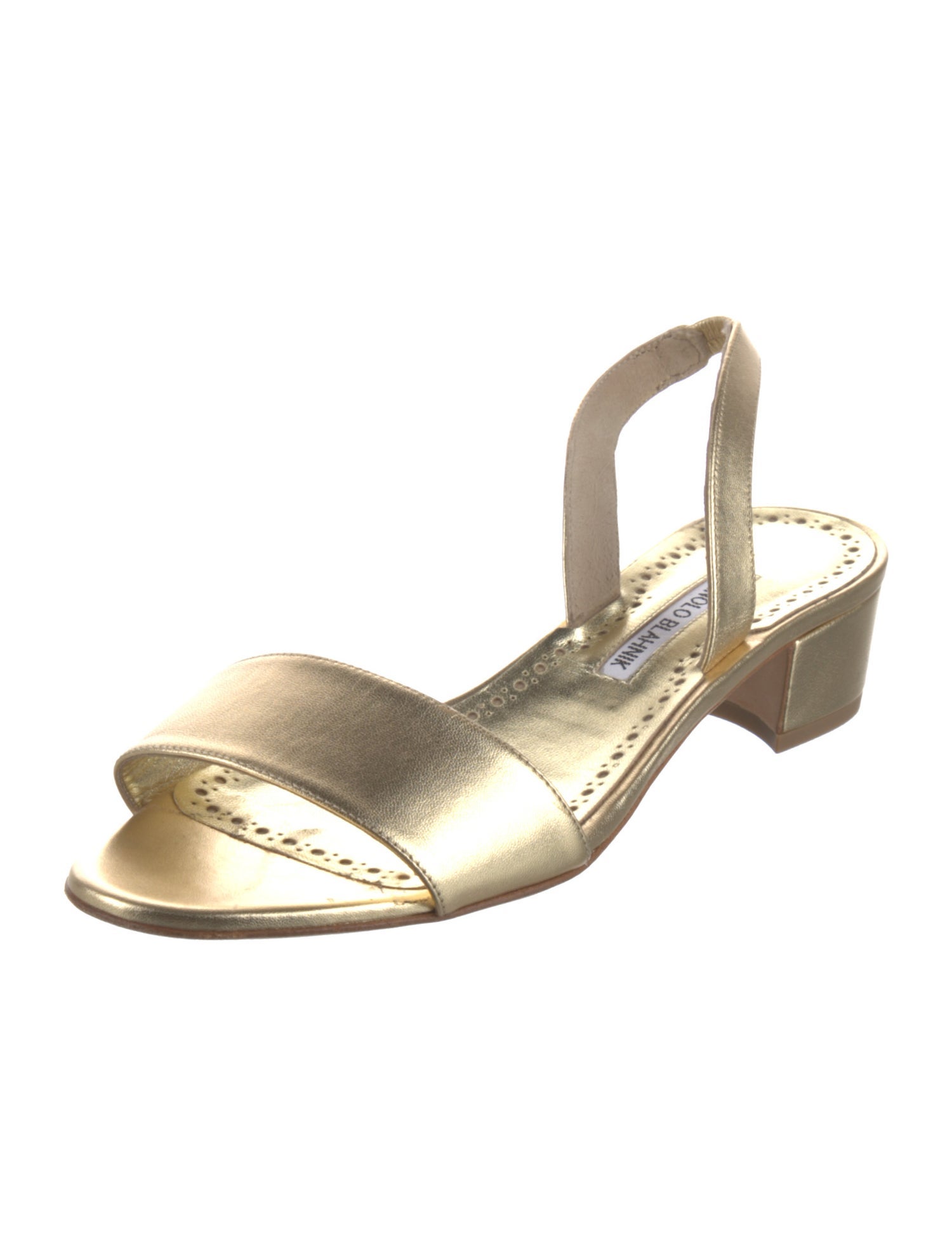 Manolo Blahnik Leather Slingback Sandals