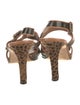Manolo Blahnik Embossed Leather Animal Print Slingback Pumps