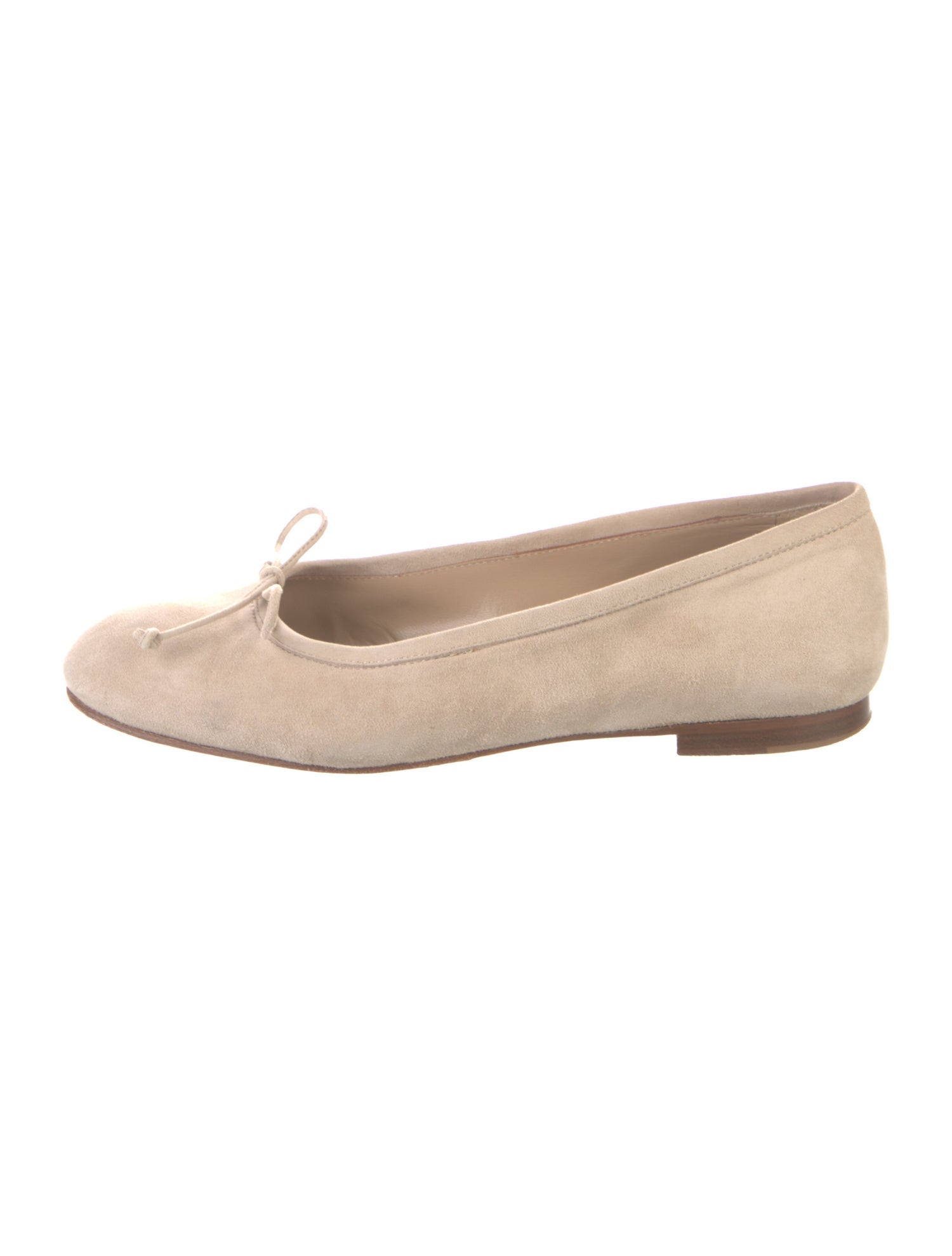 Manolo Blahnik Suede Bow Accents Ballet Flats