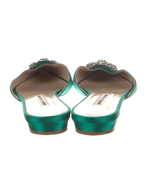 Manolo Blahnik Satin Crystal Embellishments Mules