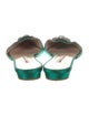 Manolo Blahnik Satin Crystal Embellishments Mules