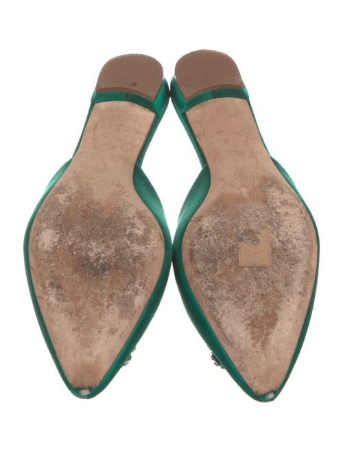 Manolo Blahnik Satin Crystal Embellishments Mules