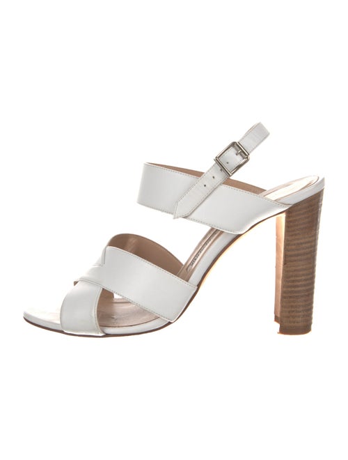 Manolo Blahnik Leather Colorblock Pattern Slingback Pumps