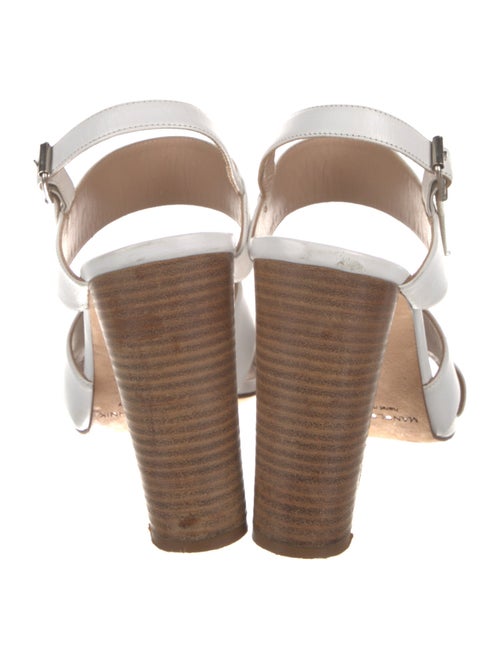 Manolo Blahnik Leather Colorblock Pattern Slingback Pumps