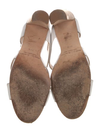 Manolo Blahnik Leather Colorblock Pattern Slingback Pumps