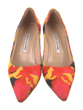 Manolo Blahnik Floral Print Pumps