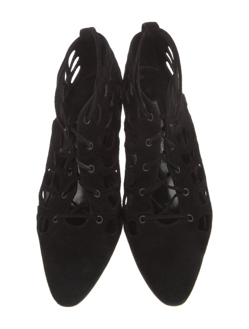 Manolo Blahnik Suede Lasercut Accents Pumps