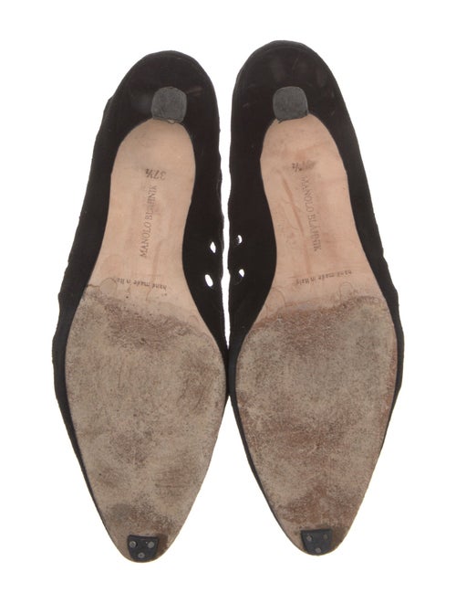 Manolo Blahnik Suede Lasercut Accents Pumps