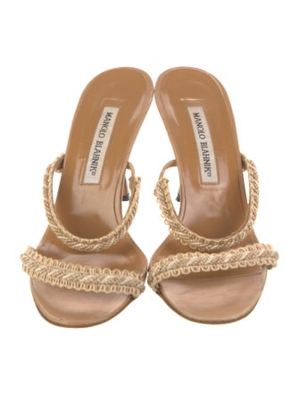 Manolo Blahnik Leather Slides