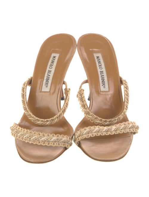 Manolo Blahnik Leather Slides