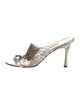 Manolo Blahnik Leather Chain-Link Accents Slides