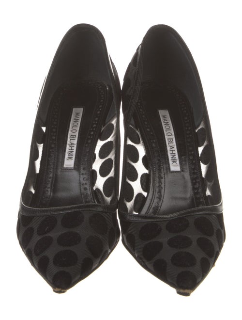 Manolo Blahnik Mesh Polka Dot Print Pumps