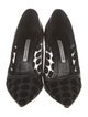 Manolo Blahnik Mesh Polka Dot Print Pumps