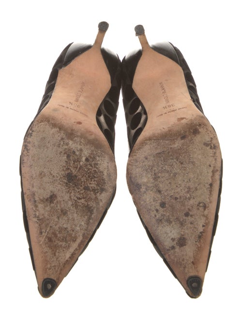 Manolo Blahnik Mesh Polka Dot Print Pumps