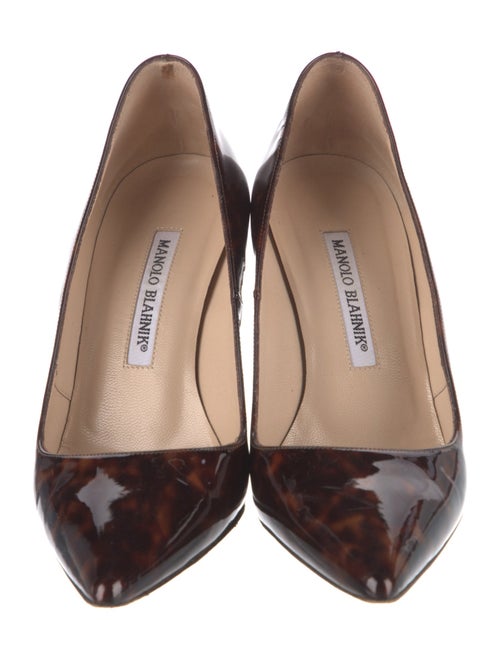 Manolo Blahnik Patent Leather Printed Pumps