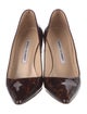 Manolo Blahnik Patent Leather Printed Pumps