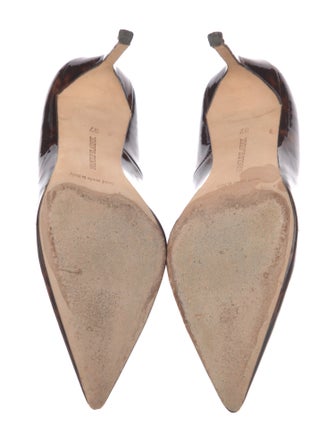 Manolo Blahnik Patent Leather Printed Pumps