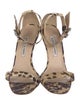 Manolo Blahnik Satin Animal Print Sandals