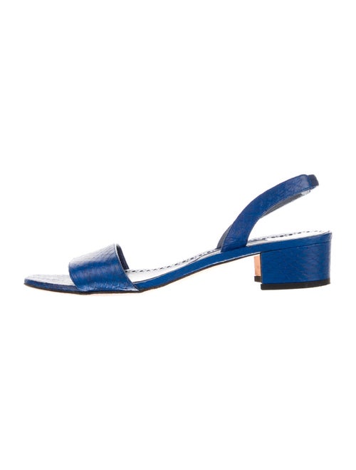 Manolo Blahnik Snakeskin Slingback Sandals