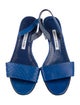 Manolo Blahnik Snakeskin Slingback Sandals
