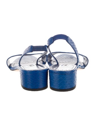 Manolo Blahnik Snakeskin Slingback Sandals
