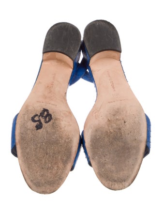 Manolo Blahnik Snakeskin Slingback Sandals