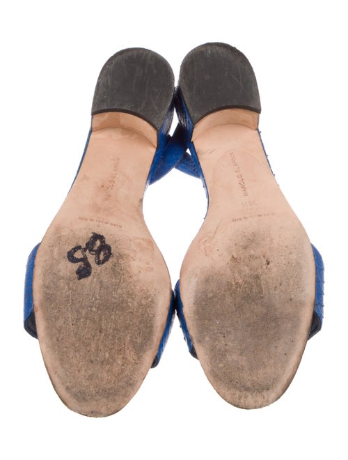 Manolo Blahnik Snakeskin Slingback Sandals