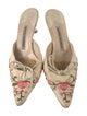 Manolo Blahnik Floral Print Embroidered Accent Mules