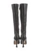 Manolo Blahnik Leather Embroidered Accent Boots