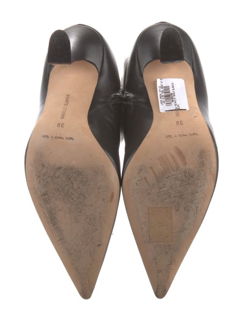 Manolo Blahnik Leather Embroidered Accent Boots