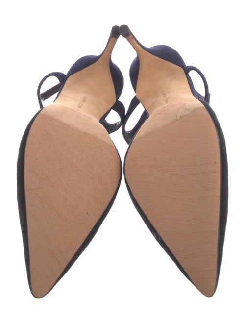 Manolo Blahnik Suede T-Strap Pumps