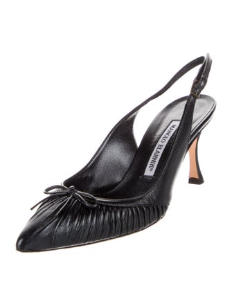 Manolo Blahnik Leather Slingback Pumps