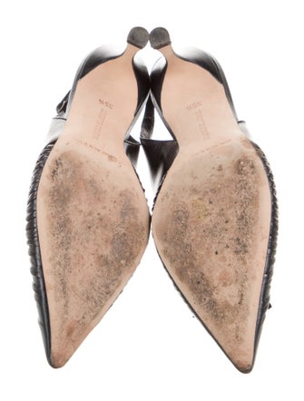 Manolo Blahnik Leather Slingback Pumps