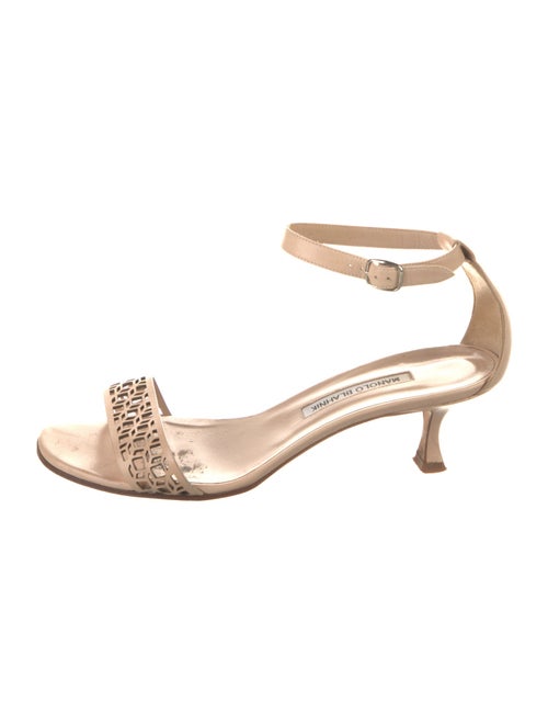 Manolo Blahnik Leather Animal Print Sandals