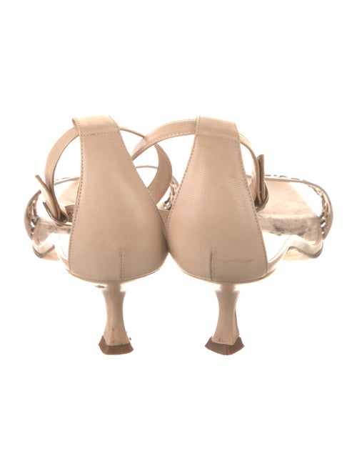 Manolo Blahnik Leather Animal Print Sandals