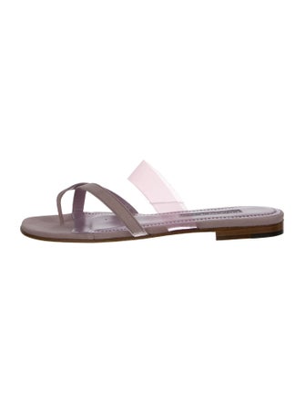 Manolo Blahnik Leather Slides