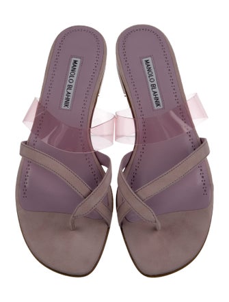 Manolo Blahnik Leather Slides