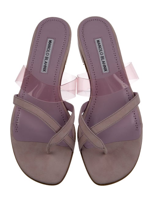 Manolo Blahnik Leather Slides