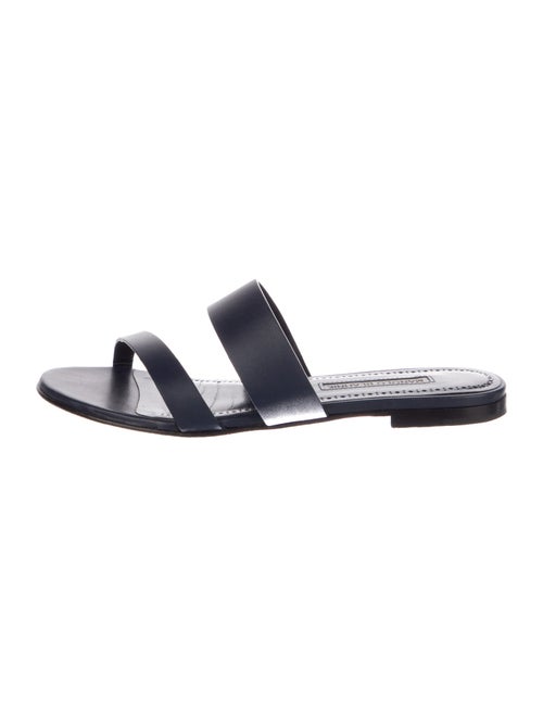 Manolo Blahnik Leather Slides