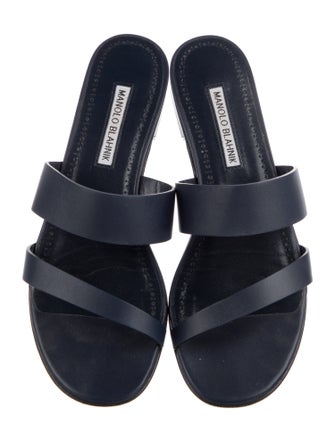 Manolo Blahnik Leather Slides